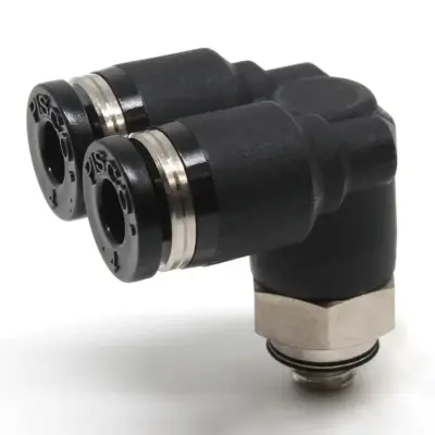 Đầu Nối Nhanh Khí Nén Hai Nhánh Cong 90° Ren Ngoài Pisco PAX3/16-U10U