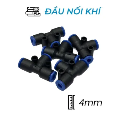 Đầu Nối Nhanh Khí Nén Chữ T Ø4mm CDC MPUT 04 (Màu Đen)