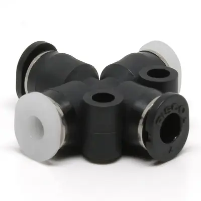 Đầu Nối Nhanh Khí Nén Ngã 4 Dạng Nối Giảm Pisco PZB4-1/8M